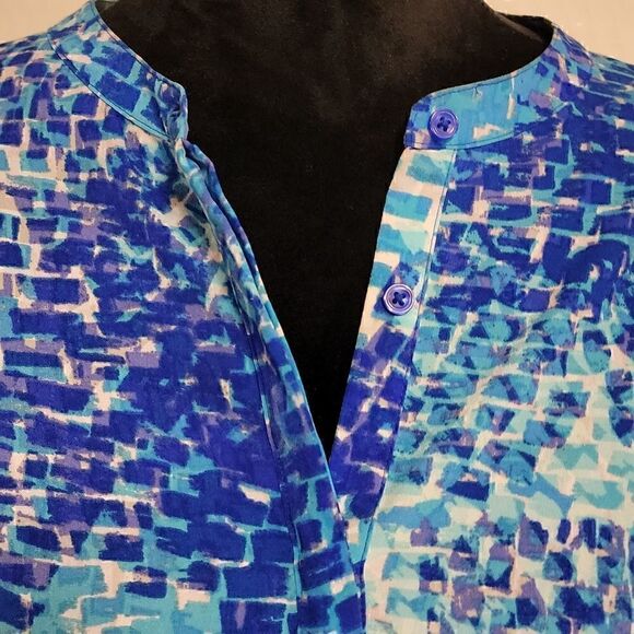 APT 9 blue sleeveless button-up blouse size pl excellent pre-loved condition - Picture 2 of 12